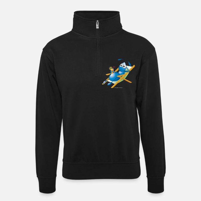 Ant in a deck chair - Sweat col montant zippé unisexe - noir