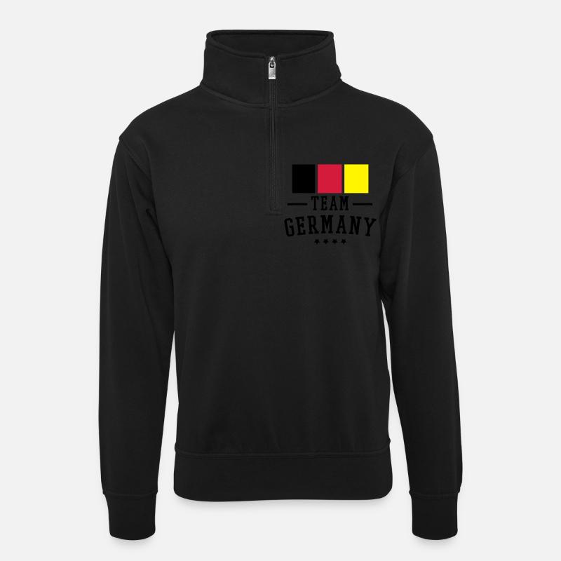 team_germany_1_f3 - Unisex Pullover mit Zip-Kragen - Schwarz