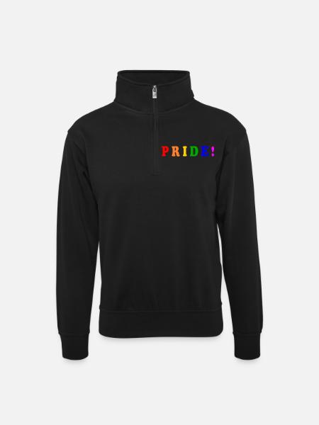 Pride - Sweat col montant zippé unisexe - noir