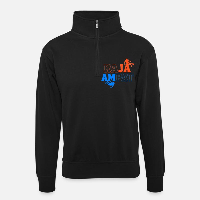 Raja Ampat Indonesia - Unisex sweater with zip collar - black