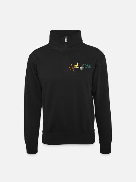 Ducks - Unisex sweater with zip collar - black