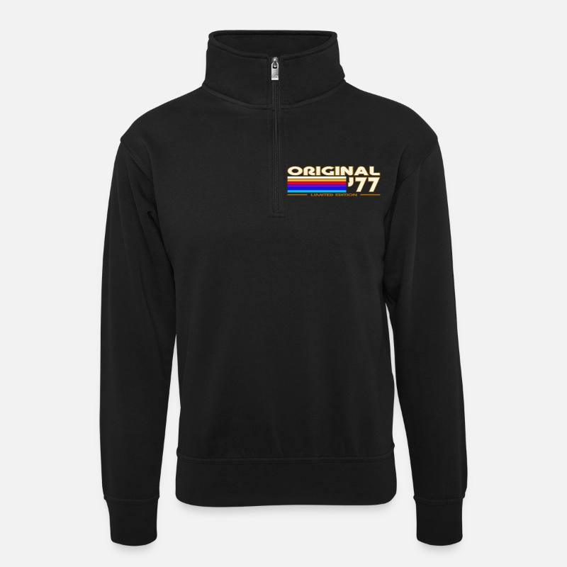 Original 77 Rainbow Retro - Unisex sweater with zip collar - black