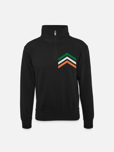 Irlande - Sweat col montant zippé unisexe - noir