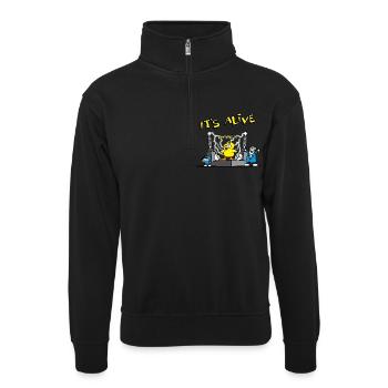 its_alive_chick_b - Sweat col montant zippé unisexe - noir - Devant