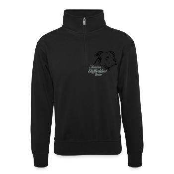 American Staffordshire Terrier - Unisex Pullover mit Zip-Kragen - Schwarz - Vorne