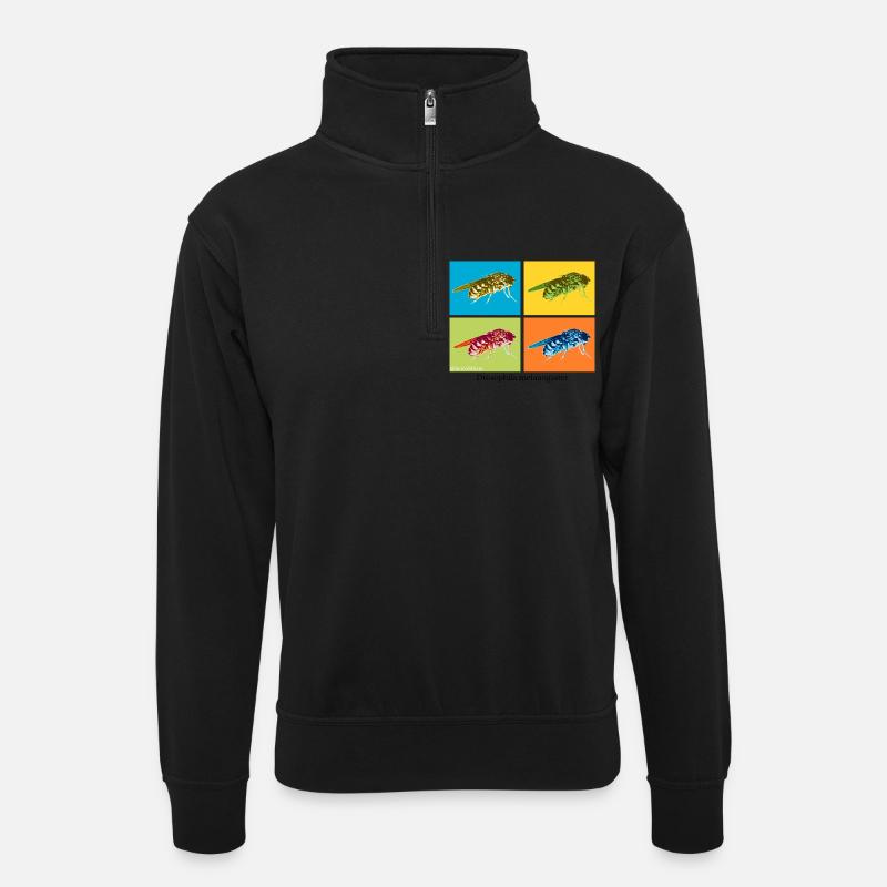 Pop Art Drosophila - Unisex Pullover mit Zip-Kragen - Schwarz