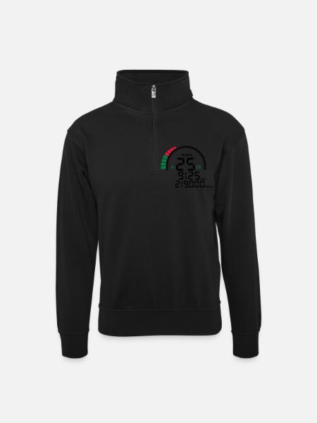 years 25 years anniversary meter - Unisex sweater with zip collar - black