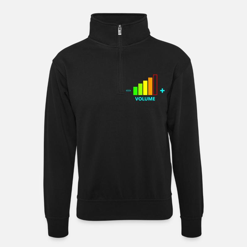 VOLUME UP MEN - Unisex Pullover mit Zip-Kragen - Schwarz