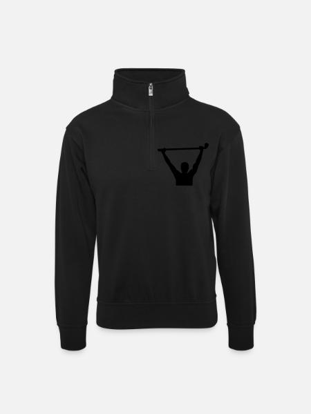 Golf - Unisex Pullover mit Zip-Kragen - Schwarz