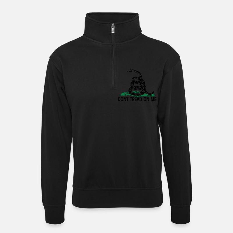 Gadsden Flag - Unisex Pullover mit Zip-Kragen - Schwarz