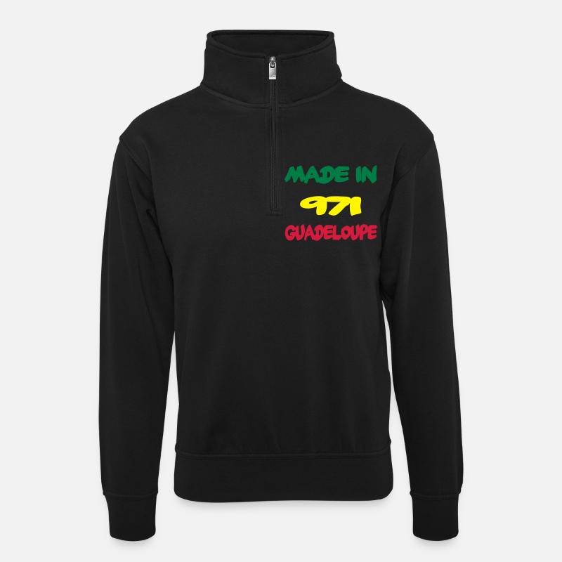 Made in Guadeloupe - Sweat col montant zippé unisexe - noir