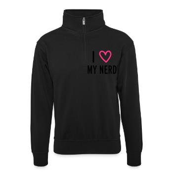 Nerd - Sweat col montant zippé unisexe - noir - Devant