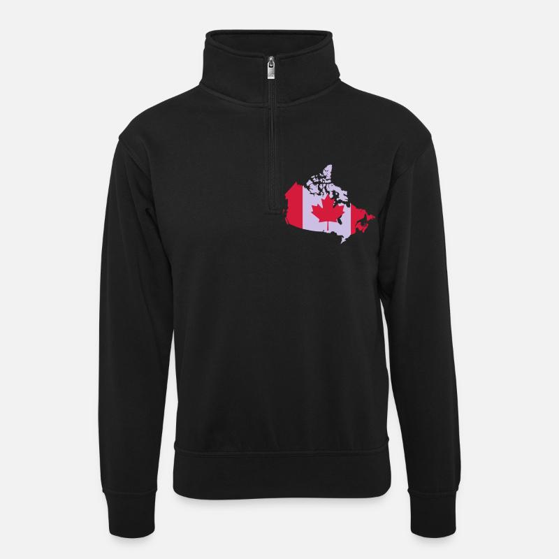 Canada - Unisex sweater with zip collar - black