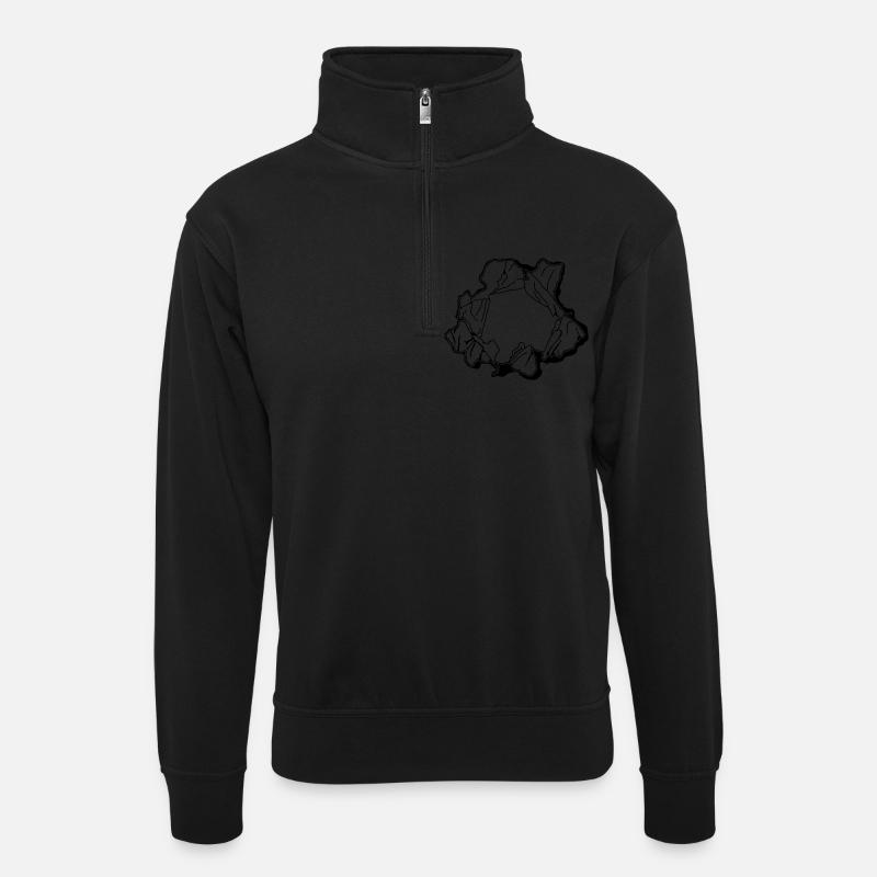 papier déchiré ca321 - Sweat col montant zippé unisexe - noir