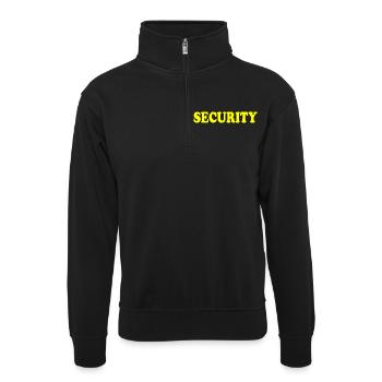 Security - Unisex sweater with zip collar - black - Front