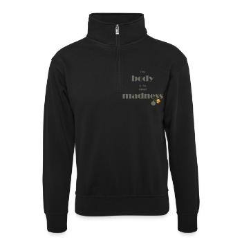 La folie nue - Sweat col montant zippé unisexe - noir - Devant