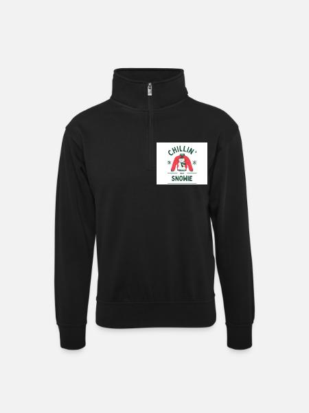 Snowie - Unisex Pullover mit Zip-Kragen - Schwarz