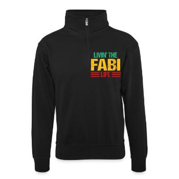 Fabien - Sweat col montant zippé unisexe - noir - Devant