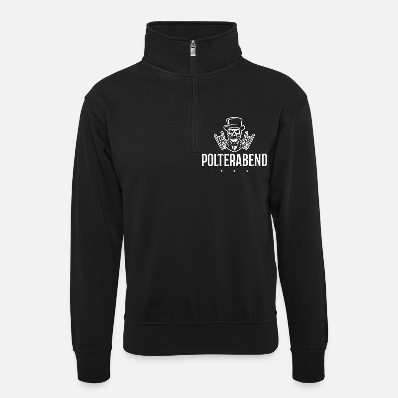 Polterabend Bräutigam - Unisex Pullover mit Zip-Kragen - Schwarz