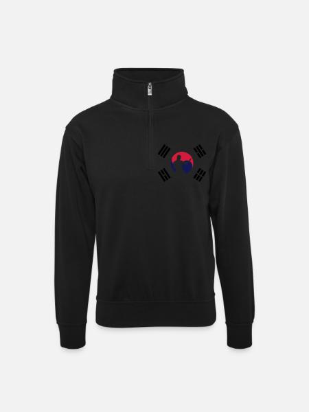 taekwondo - Sweat col montant zippé unisexe - noir