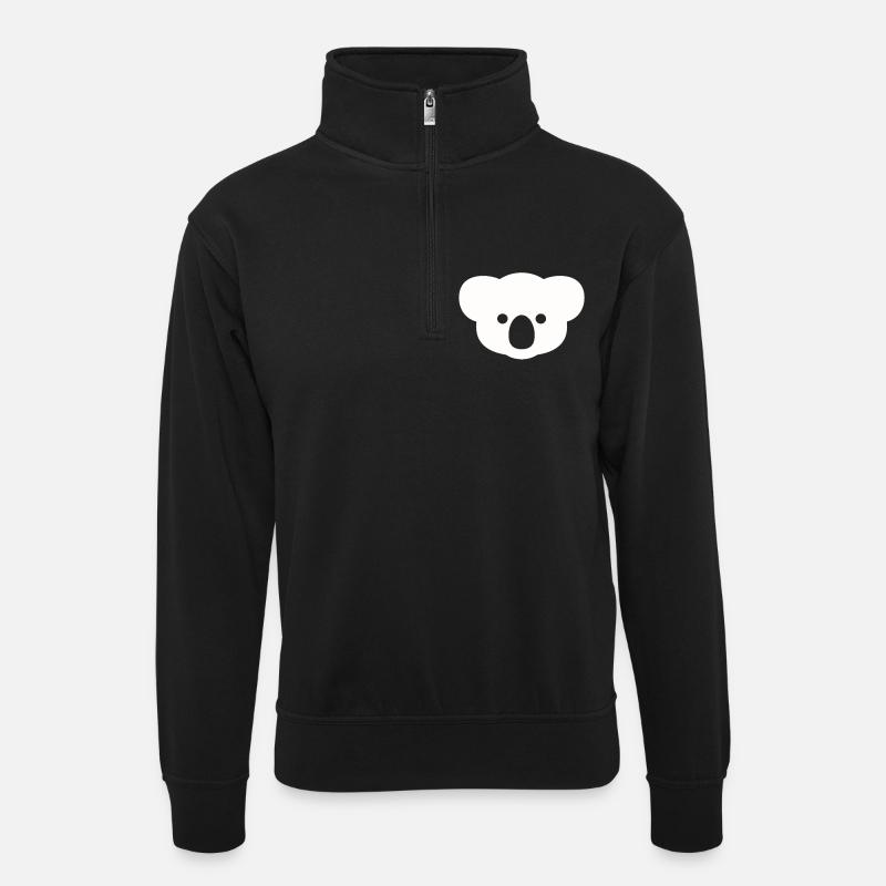 koala - Sweat col montant zippé unisexe - noir