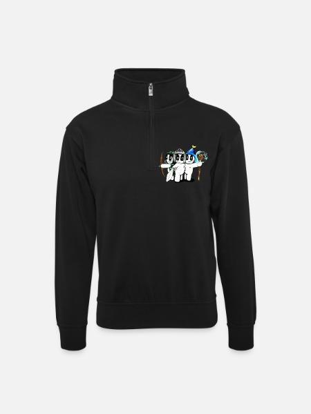 Medievalsnap - Unisex sweater with zip collar - black
