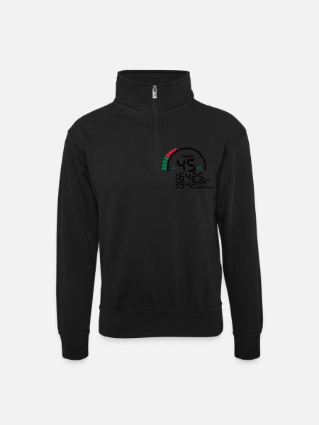 years 45 years anniversary meter - Unisex sweater with zip collar - black