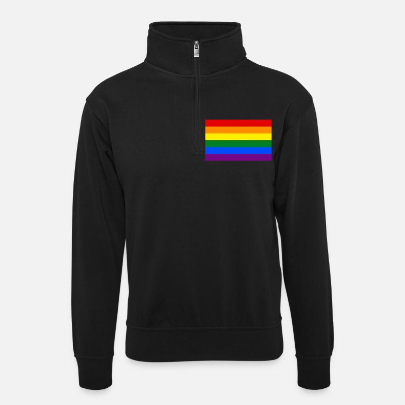 Drapeau de la fierté LGBT - Sweat col montant zippé unisexe - noir