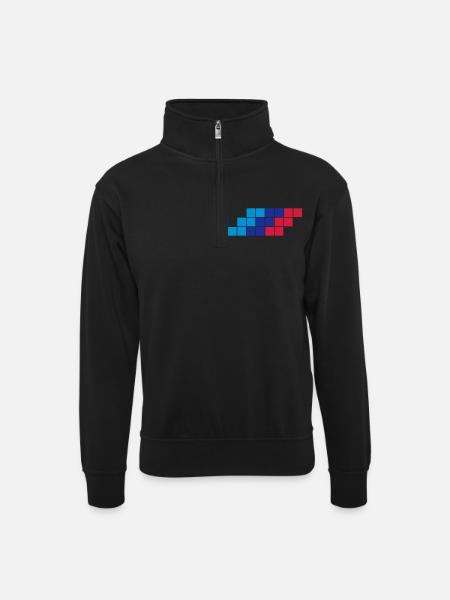 Motorsport - Unisex Pullover mit Zip-Kragen - Schwarz