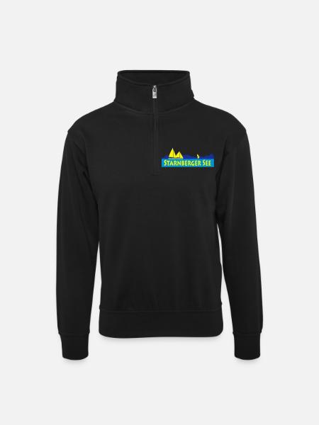 starnberger_see - Unisex Pullover mit Zip-Kragen - Schwarz