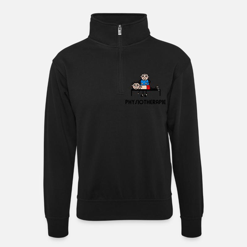 Physiotherapist Physio - Unisex sweater with zip collar - black