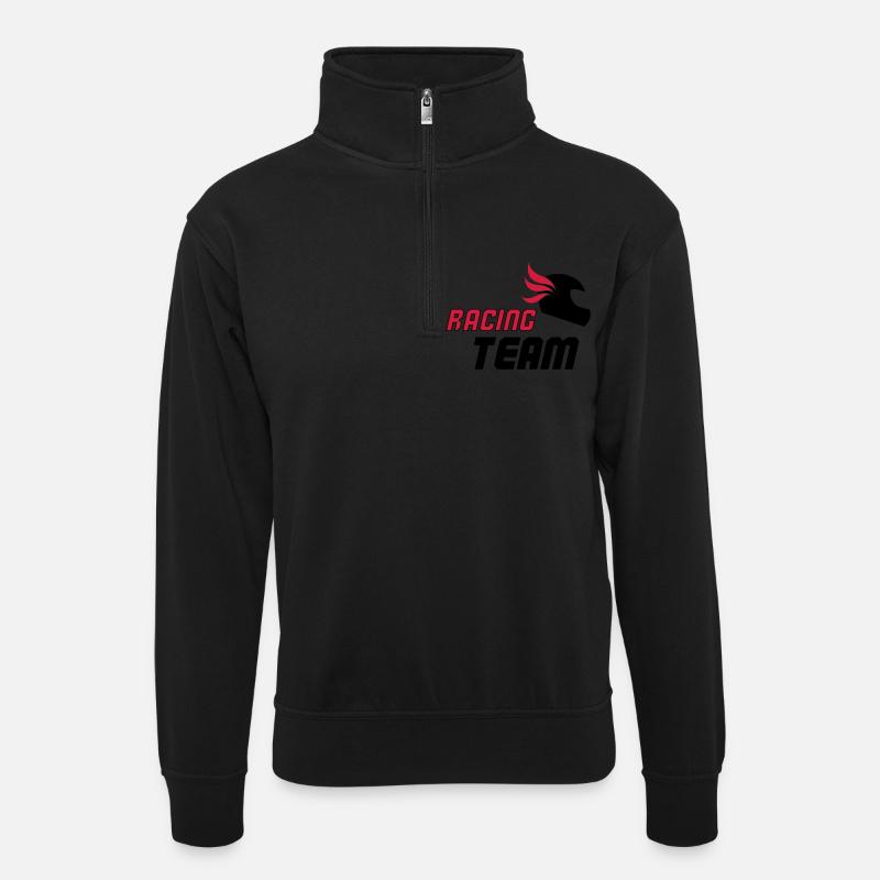 racing_team_02 - Unisex Pullover mit Zip-Kragen - Schwarz