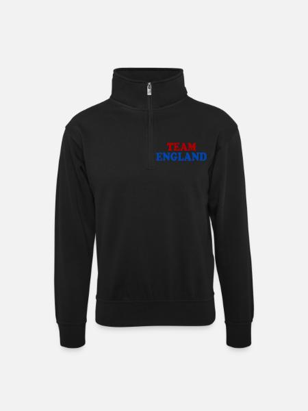 Team england - Unisex sweater with zip collar - black