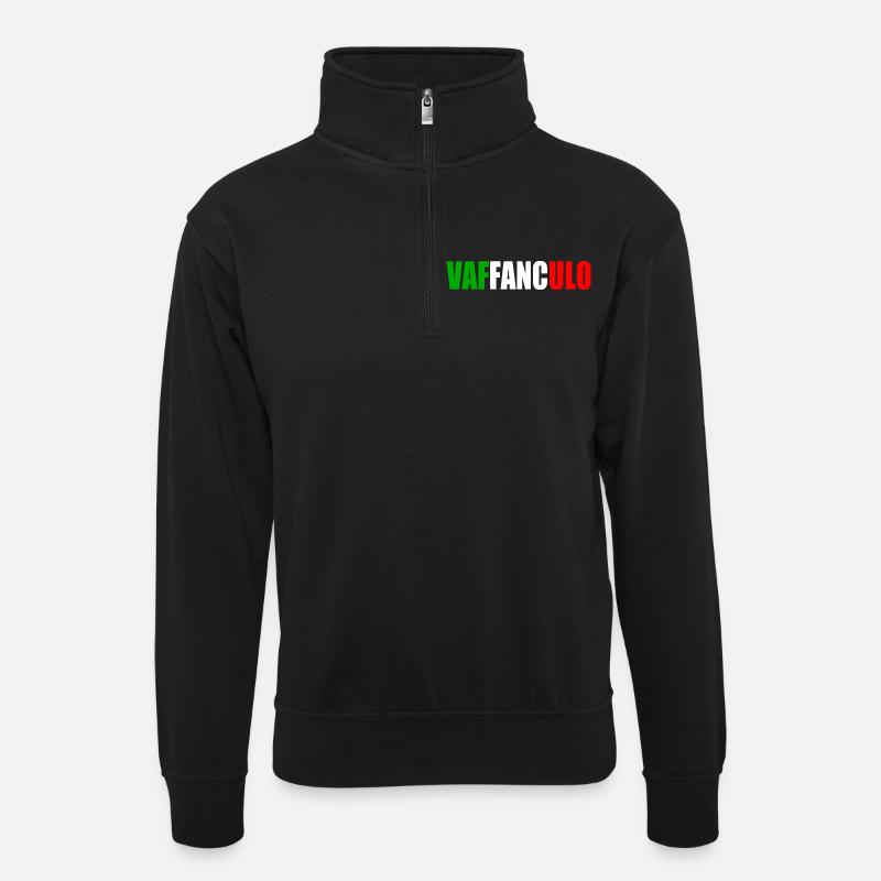 Vaffanculo - Unisex sweater with zip collar - black