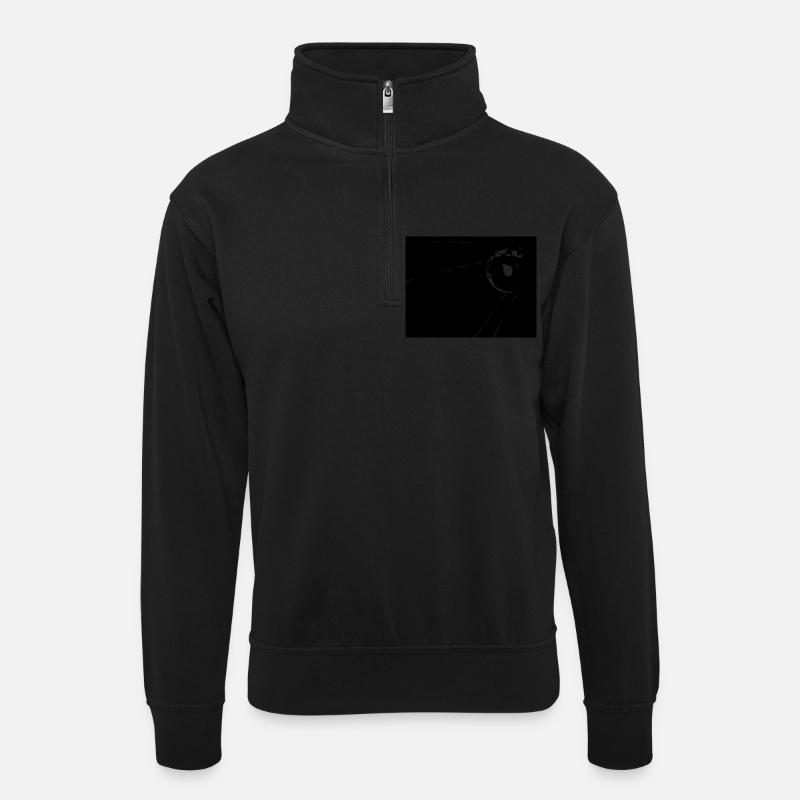 Sputnik App check - Unisex Pullover mit Zip-Kragen - Schwarz