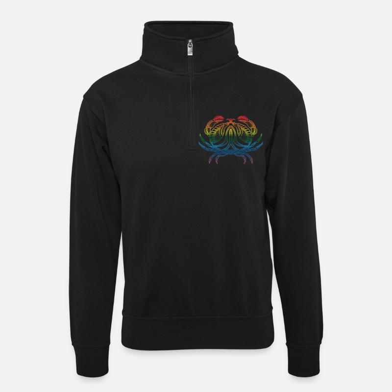 Crab - Unisex sweater with zip collar - black