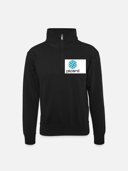 picard - Sweat col montant zippé unisexe - noir