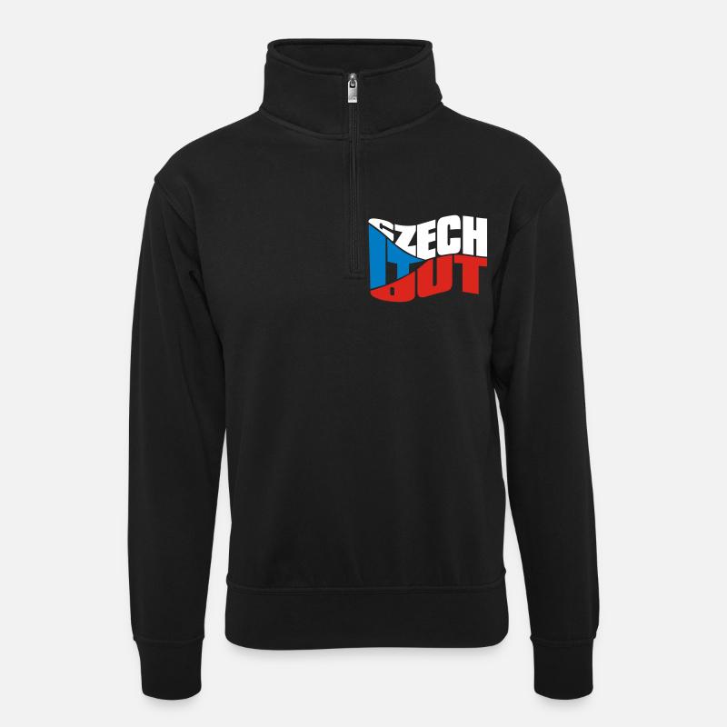 chech - Sweat col montant zippé unisexe - noir