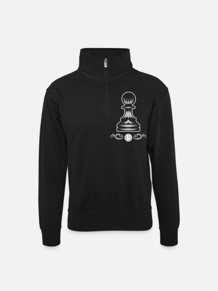 Chess - The farmer - Unisex sweater with zip collar - black