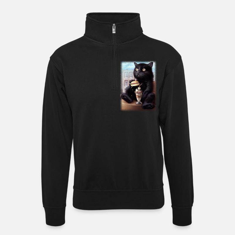 CAESAR 2019 - Sweat col montant zippé unisexe - noir