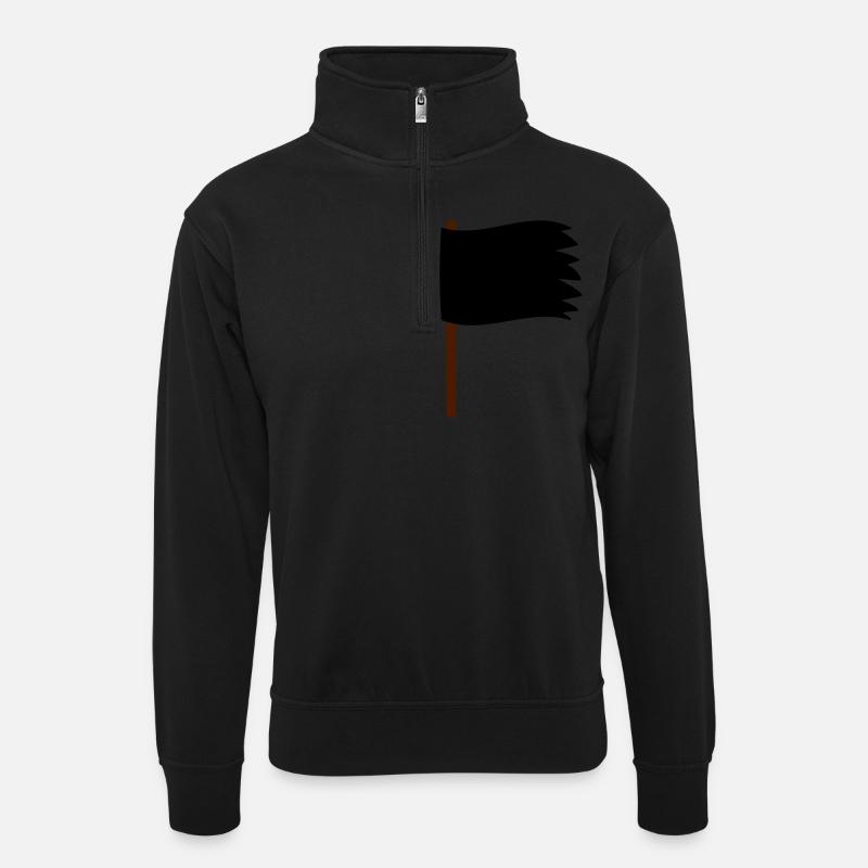 Drapeau - Sweat col montant zippé unisexe - noir