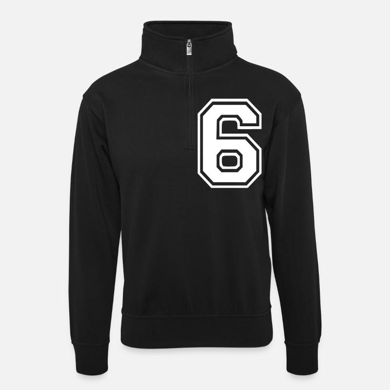 6 - Unisex sweater with zip collar - black