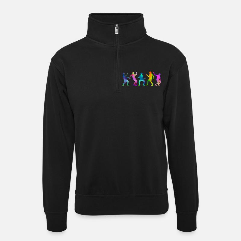 danse - Sweat col montant zippé unisexe - noir