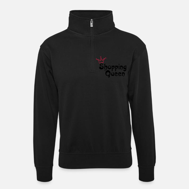 REINE D'ACHATS - Sweat col montant zippé unisexe - noir