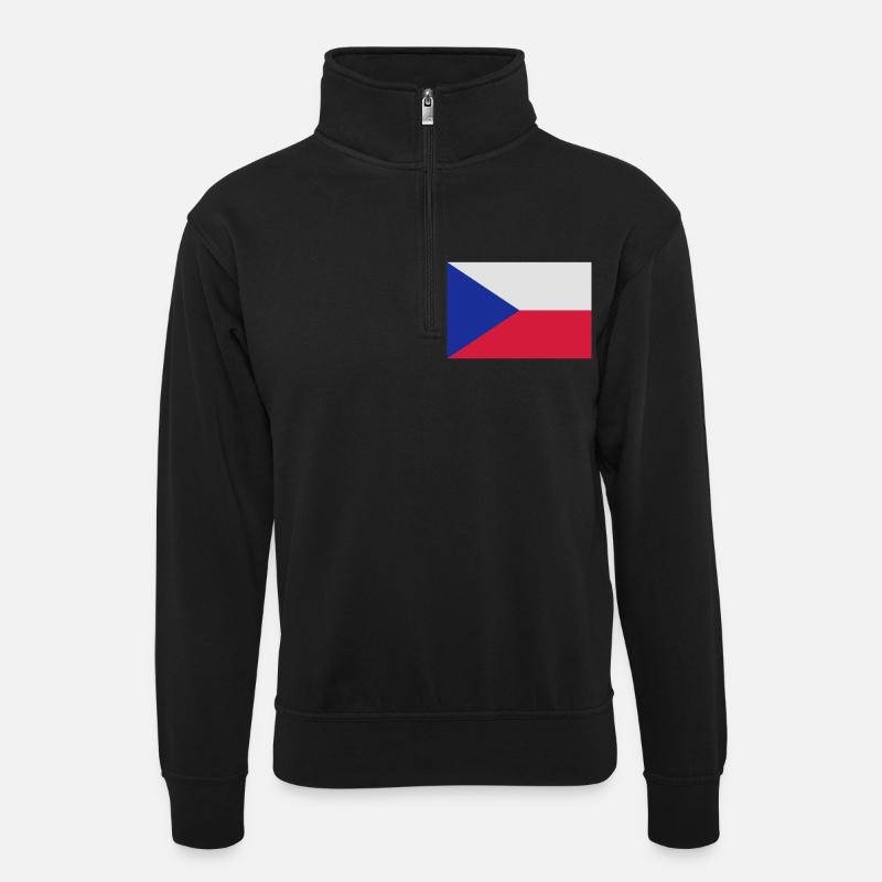 Tschechien - Unisex Pullover mit Zip-Kragen - Schwarz