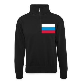 russia flag - Sweat col montant zippé unisexe - noir - Devant