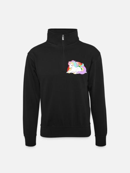 einhorn16 - Unisex sweater with zip collar - black