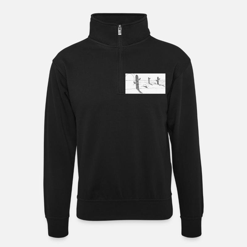 Mexican desert - Unisex sweater with zip collar - black