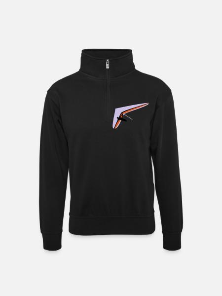 Hängegleiter - Unisex Pullover mit Zip-Kragen - Schwarz