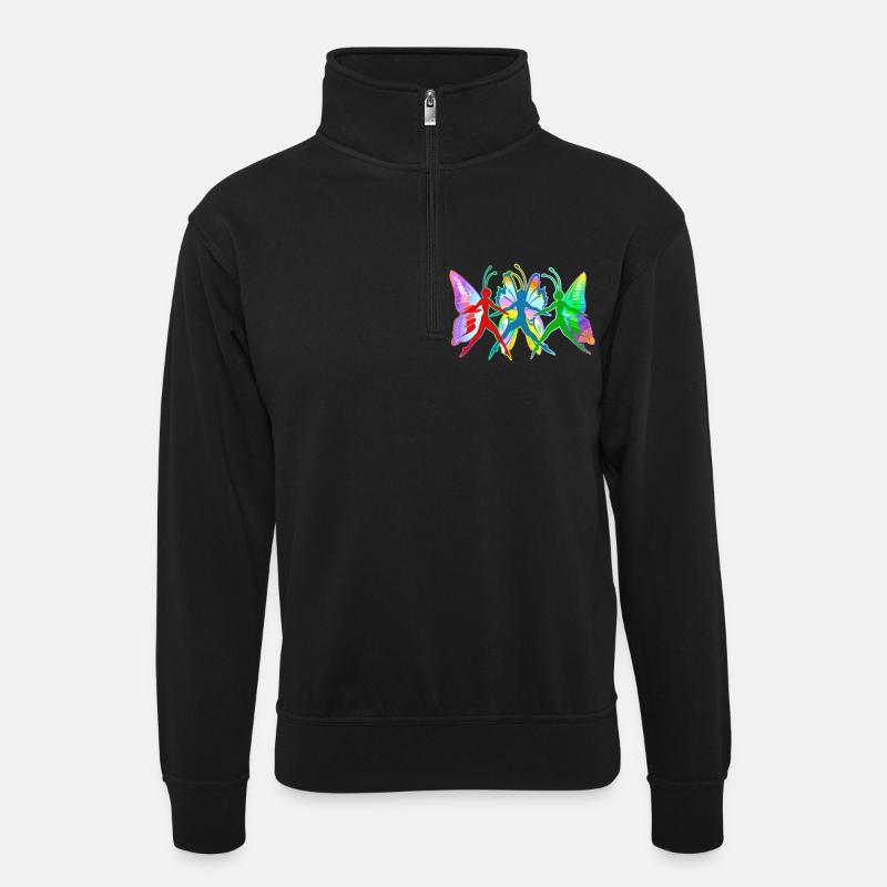 Spring Dance - Unisex sweater with zip collar - black